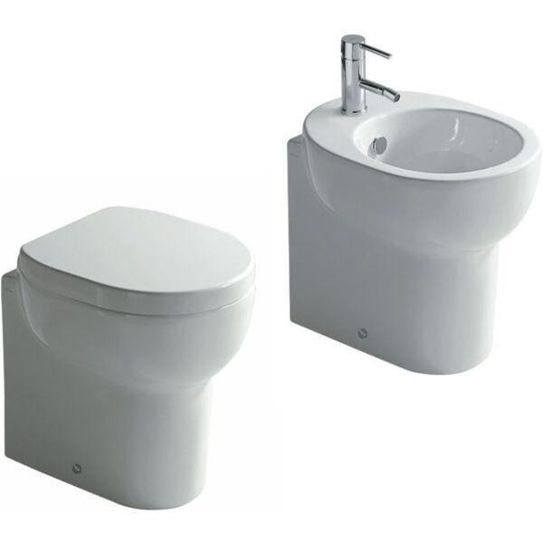 galassia m2 sanitari filo muro mini cm 45, vaso, bidet e coprivaso rallentato