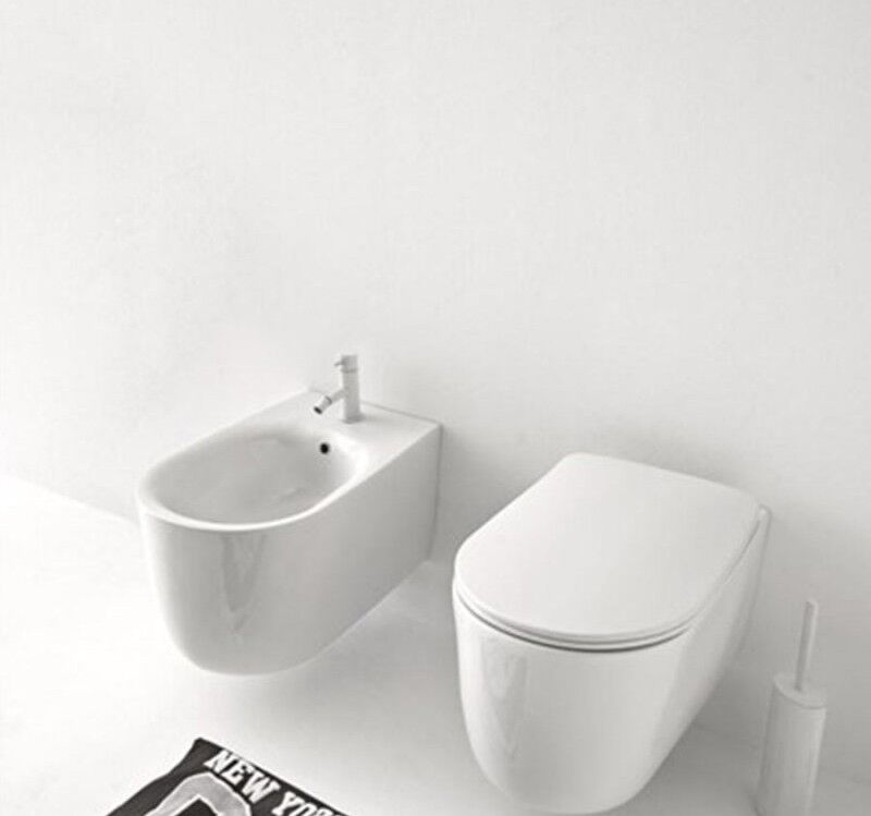 Sanitari sospesi Kerasan Nolita vaso Norim bidet coprivaso slim rallentato