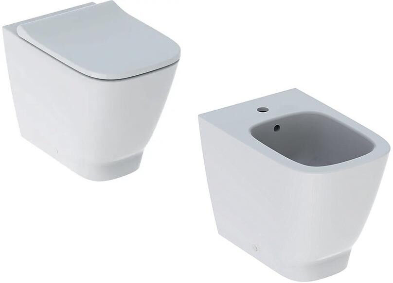 Sanitari filo muro Geberit Smyle vaso rimfree bidet e coprivaso rallentato