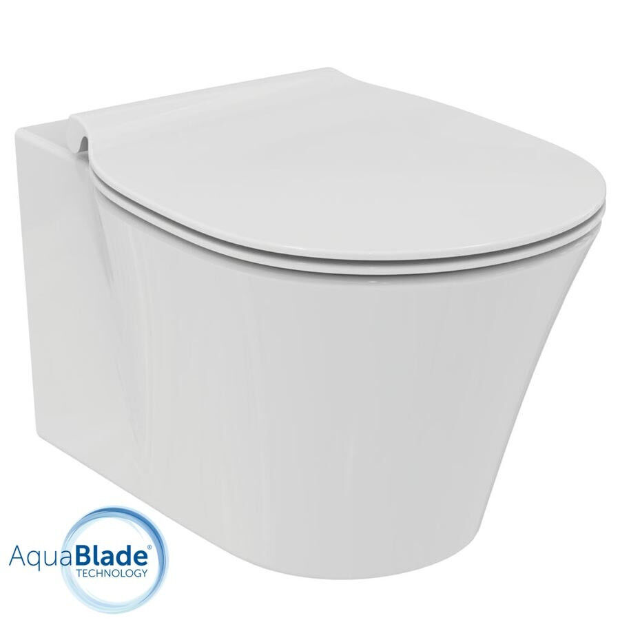 Vaso sospeso Aquablade Ideal Standard Connect AIR completo di coprivaso rallentato