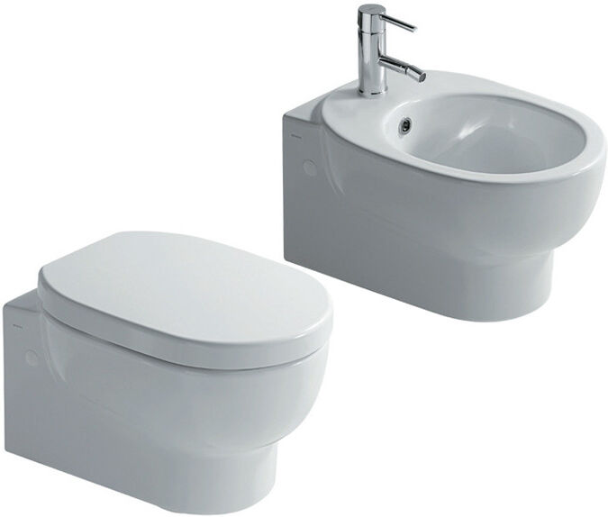 Galassia M2 sanitari sospesi mini cm 46 vaso, bidet e coprivaso rallentato