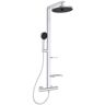 Ideal Standard ALU+ colonna doccia termostatica, 2 mensole, doccetta a mano e soffione Matt Silver