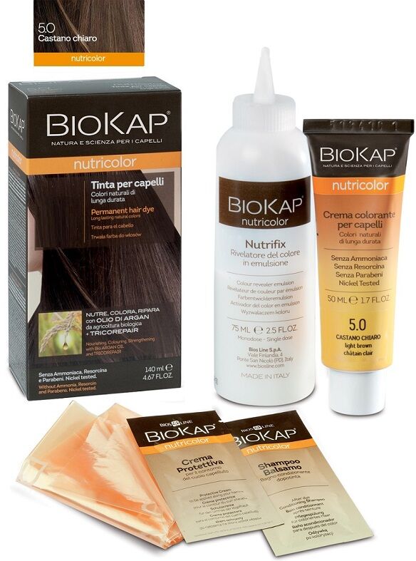 BIOS LINE SpA BIOKAP NUTRICOLOR TINTA CAPELLI 5 Castano Chiaro