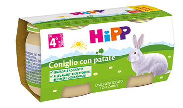 HIPP ITALIA Srl OMO HIPP Bio Coniglio+Pat2x80g