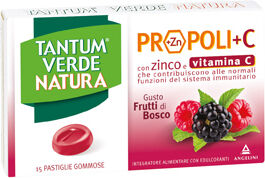 ANGELINI (A.C.R.A.F.) SpA TANTUM-VERDE NATURA PROPOLI FRUTTI DI BOSCO 15 COMPRESSE