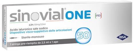 Ibsa farmaceutici italia srl SINOVIAL ONE SIRINGA 2% 50mg/2,5ml 1 Pezzo