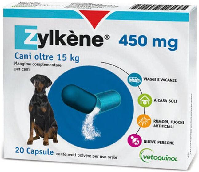 VETOQUINOL ITALIA Srl VETOQUINOL ZYLKENE Cani 450mg 20 capsule