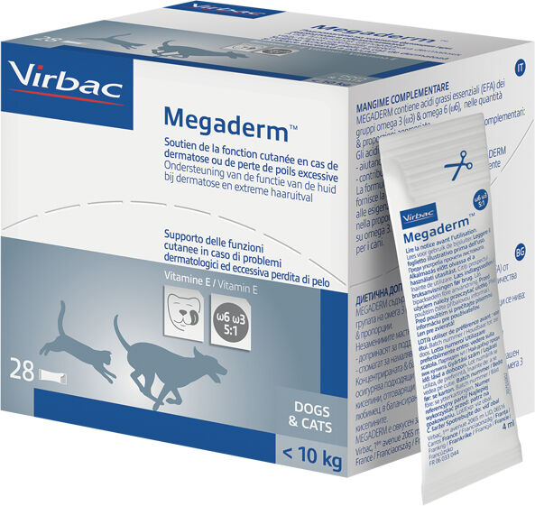 VIRBAC Srl VIRBAC MEGADERM Supplemento Mangime Complementare Cani e Gatti 32 Bustine da 4ml