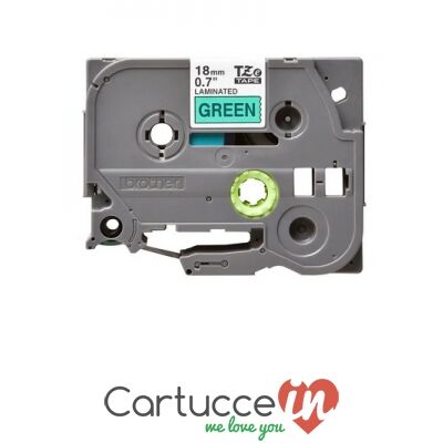 CartucceIn Nastro per etichette compatibile Brother TZE-741 nero su verde