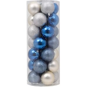 Viscio Trading Palline decorative Blu e Argento per Albero di Natale Confezione 28 pz Viscio