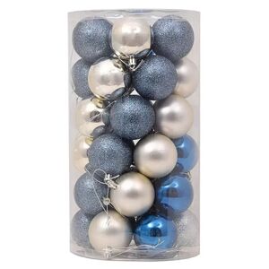 Viscio Trading Palline decorative Blu e Argento per Albero di Natale Confezione 36 pz Viscio