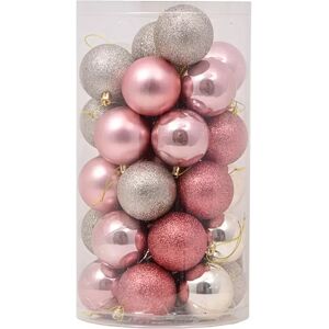 Viscio Trading Palline decorative Rosa e Champagne per Albero di Natale Confezione 36 pz Viscio