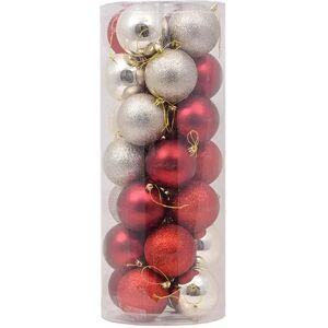 Viscio Trading Palline decorative Rosso e Champagne per Albero di Natale Confezione 28 pz Viscio