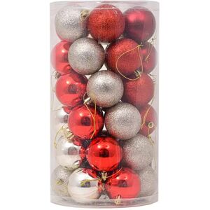 Viscio Trading Palline decorative Rosso e Champagne per Albero di Natale Confezione 36 pz Viscio