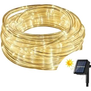 Tubo luminoso con pannello solare 10 metri da esterno 200 Led Bianco Caldo Wisdom