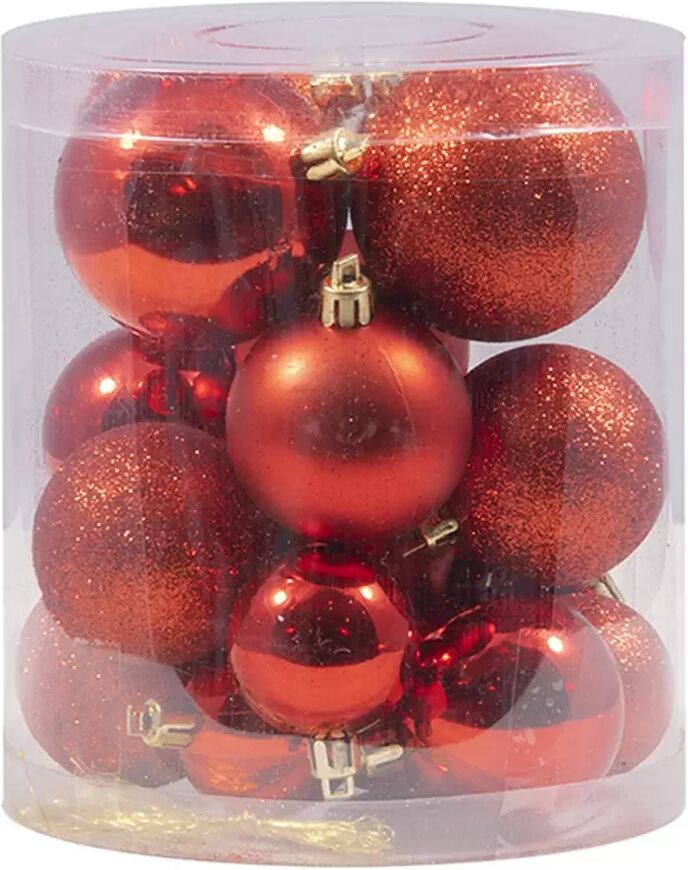 Viscio Trading Palline decorative colore Rosso per Albero di Natale Confezione 20 pz Viscio