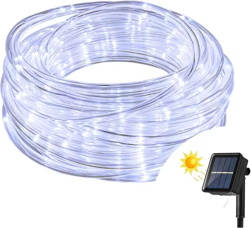 Tubo luminoso con pannello solare 10 metri da esterno 200 Led Bianco Freddo Wisdom