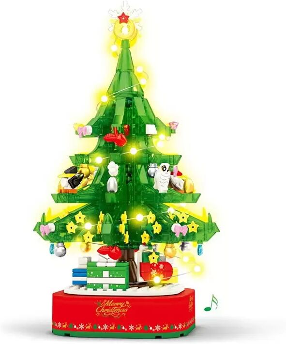 Albero di Natale componibile a mattoncini Carillon con luci Led a batteria Wisdom