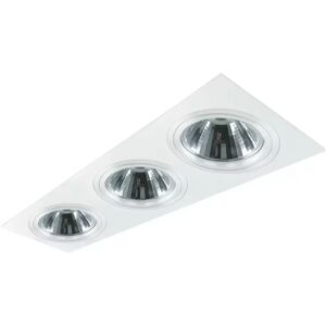 Portafaretto orientabile AR111 da incasso 182x500mm Bianco Rettangolare 3 posti Novaline