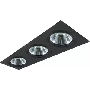 Portafaretto orientabile AR111 da incasso 182x500mm Nero Rettangolare 3 posti Novaline