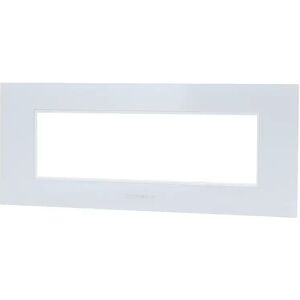 Aigostar Placca 7 moduli 506 in vetro bianca compatibile anche con BTicino Livinglight