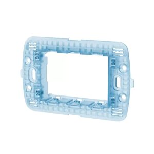 Aigostar Supporto portafrutti 3 moduli 503 in plastica trasparente azzurro compatibile anche con BTicino Livinglight