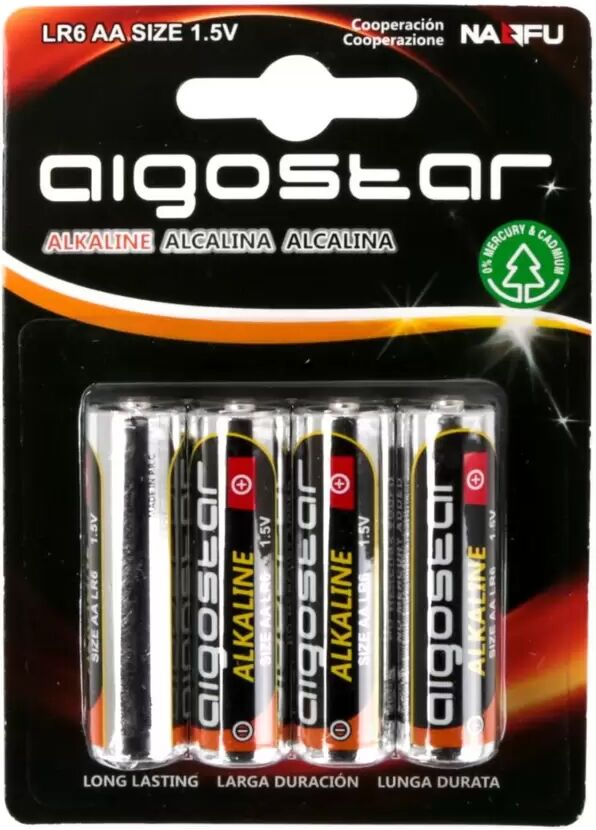 Batteria Aigostar 1,5V AA Stilo Alcalina confezione da 4 pile