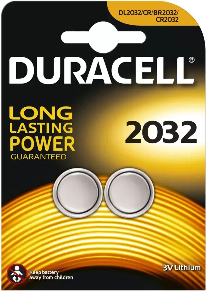 Batteria bottone Duracell 3V CR2032 Litio confezione da 2 pile