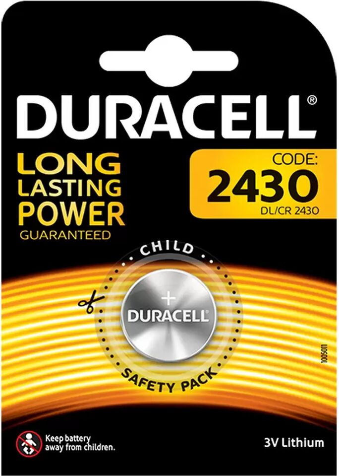 Batteria bottone Duracell 3V CR2430 Litio confezione da 1 pila