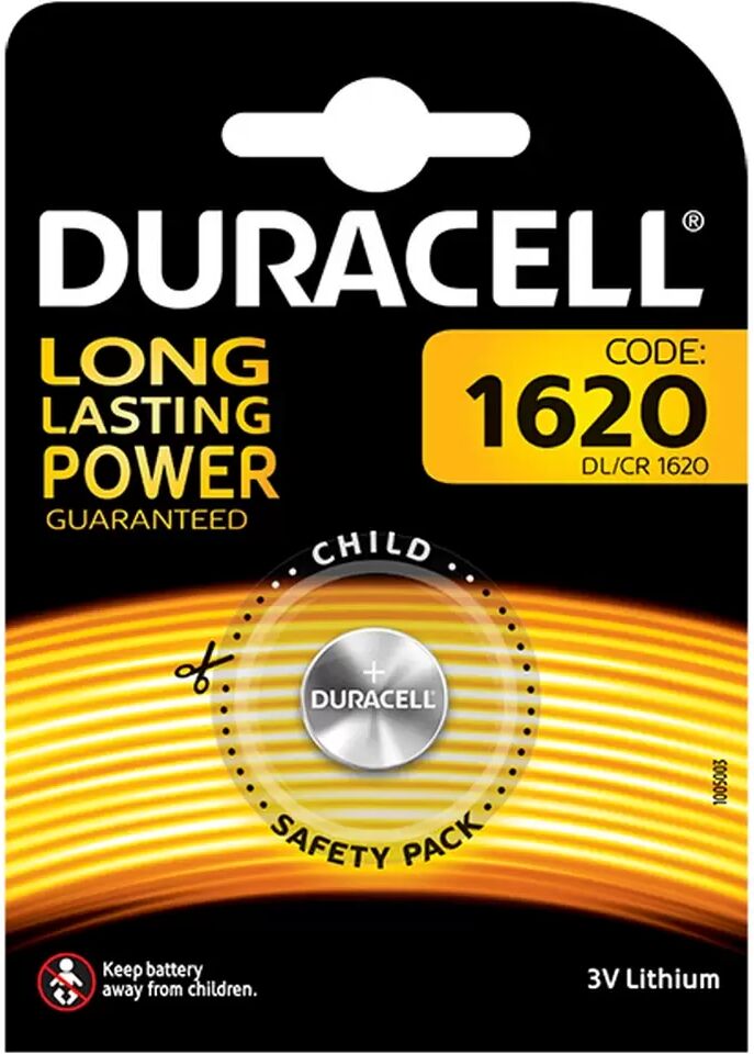 Batteria bottone Duracell 3V DL1620 Litio confezione da 1 pila