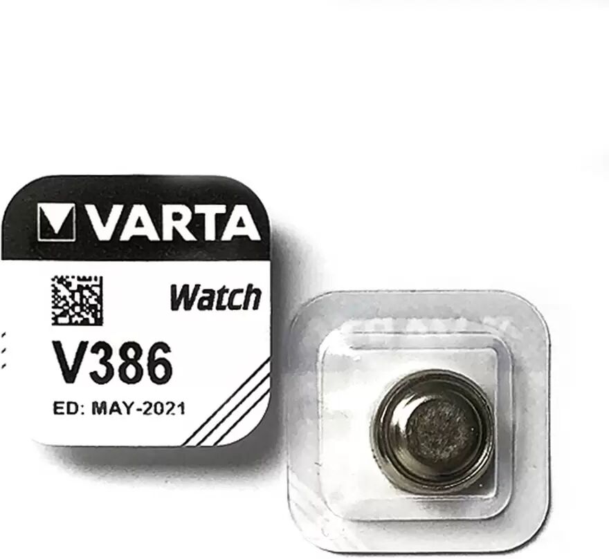 Batteria bottone Varta 1,55V V386 Ossido d&#8217;Argento confezione da 1 pila