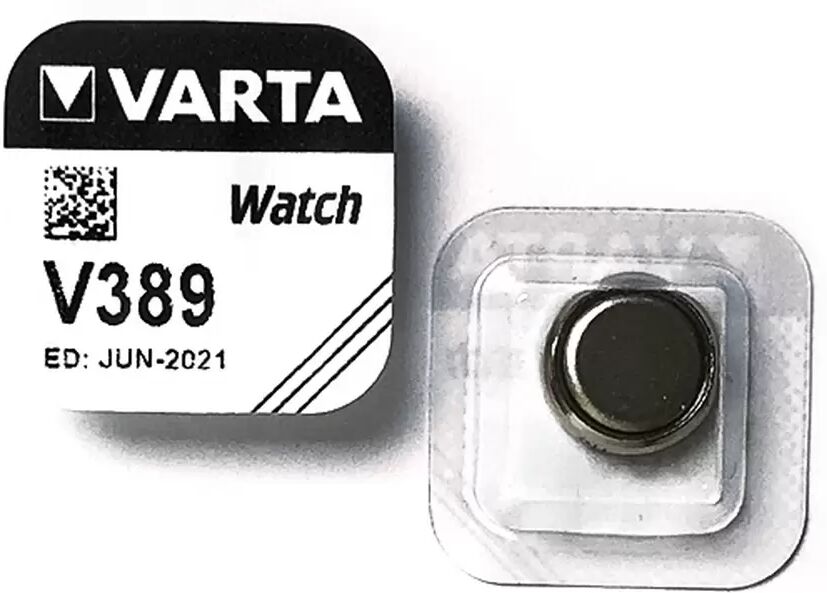 Batteria bottone Varta 1,55V V389 Ossido d&#8217;Argento confezione da 1 pila