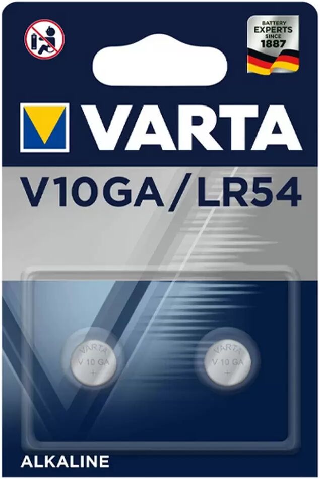 Batteria bottone Varta 1,5V V10GA Alcalina confezione da 2 pile