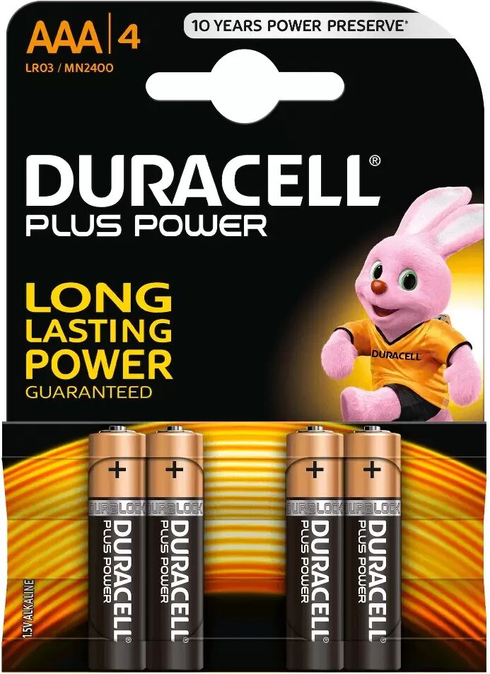 Batteria Duracell 1,5V AAA Ministilo Plus Power Alcalina confezione da 4 pile