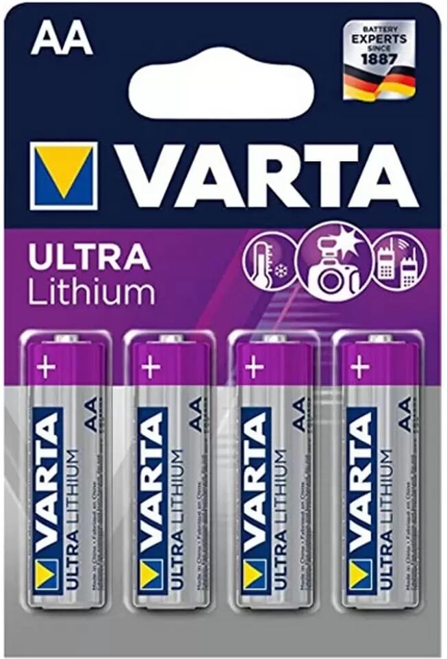 Batteria Varta 1,5V AA Stilo Ultra Lithium confezione da 4 pile al Litio