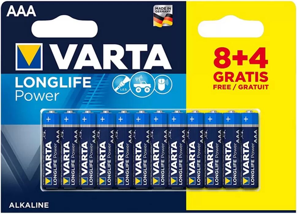 Batteria Varta 1,5V AAA Ministilo Longlife Power Alcalina confezione da 12 pile