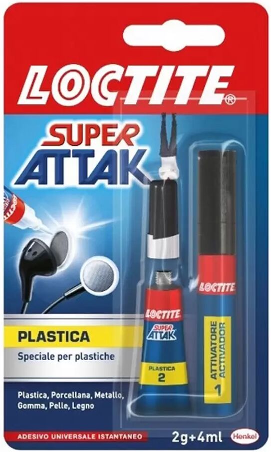 Colla Super Attak Loctite Plastica 2gr + Attivatore 4ml