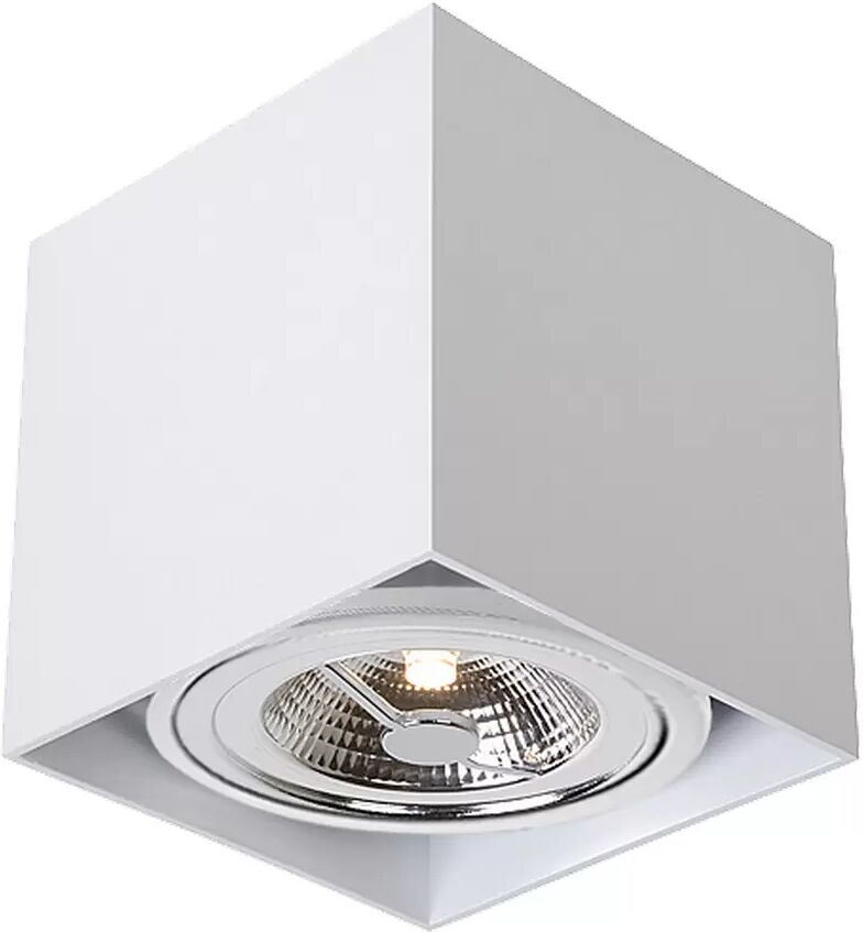 Portafaretto orientabile AR111 a vista 135x135mm Bianco Quadrato Novaline