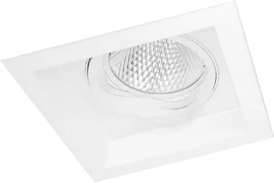 Portafaretto orientabile AR111 da incasso 186x186mm Bianco Quadrato 1 posto Novaline