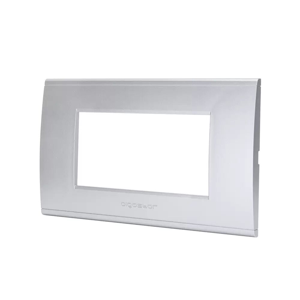 Aigostar Placca 4 moduli 504 in plastica argento compatibile anche con BTicino Livinglight