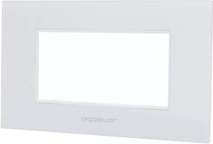 Aigostar Placca 4 moduli 504 in vetro bianca compatibile anche con BTicino Livinglight