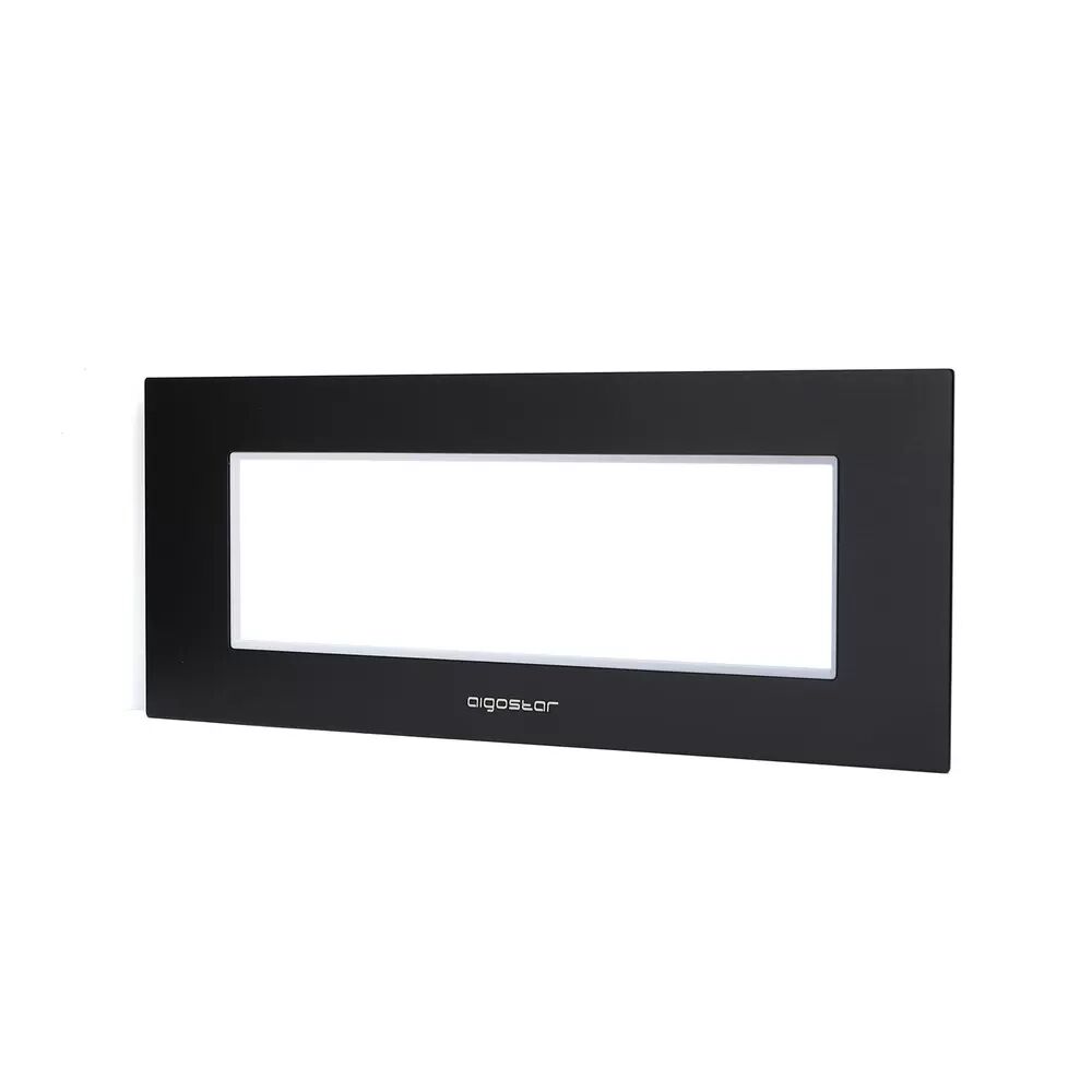 Aigostar Placca 7 moduli 506 in alluminio nera compatibile anche con BTicino Livinglight