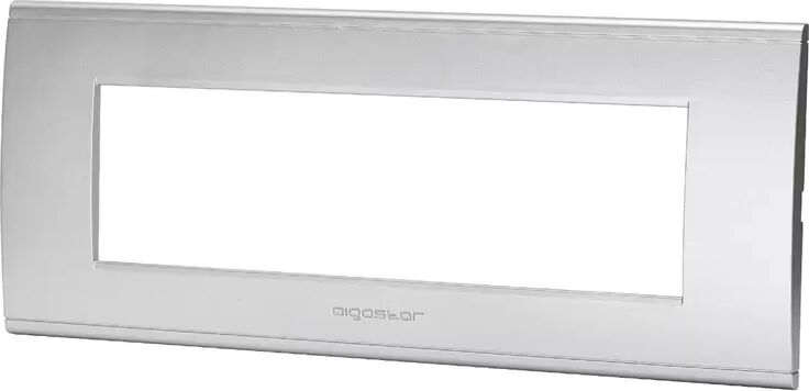 Aigostar Placca 7 moduli 506 in plastica argento compatibile anche con BTicino Livinglight