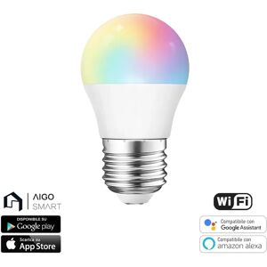 Lampadina Led Smart G45 E27 6,5W WiFi RGB CCT luce regolabile e dimmerabile Aigostar