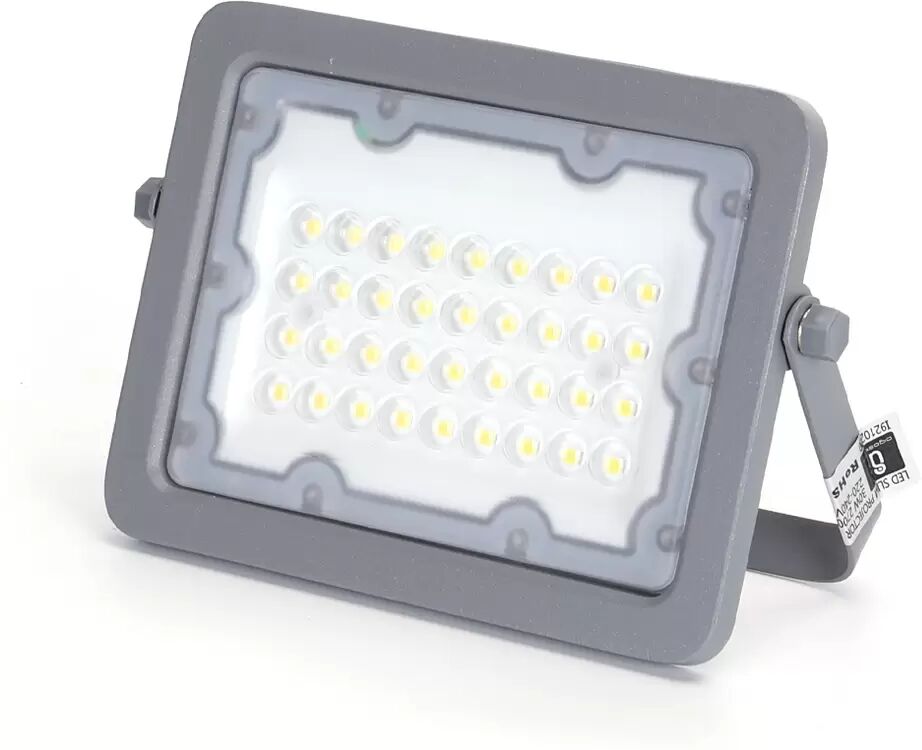 faro proiettore led 30w grigio da esterno ip65 bianco neutro 4000k aigostar