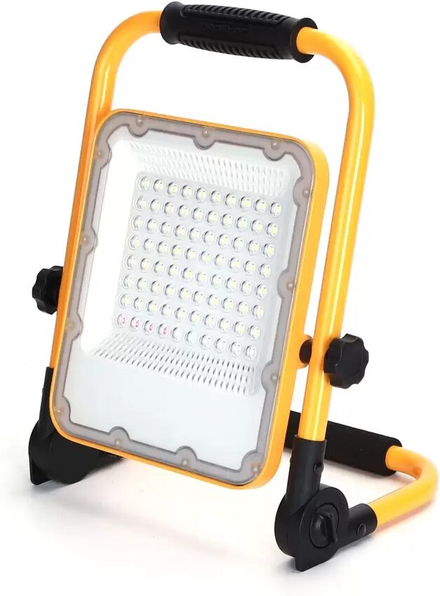 Faro Led da lavoro portatile 50W Nero e giallo Alimentazione a batteria IP65 Bianco freddo 6500K Dimmerabile Aigostar