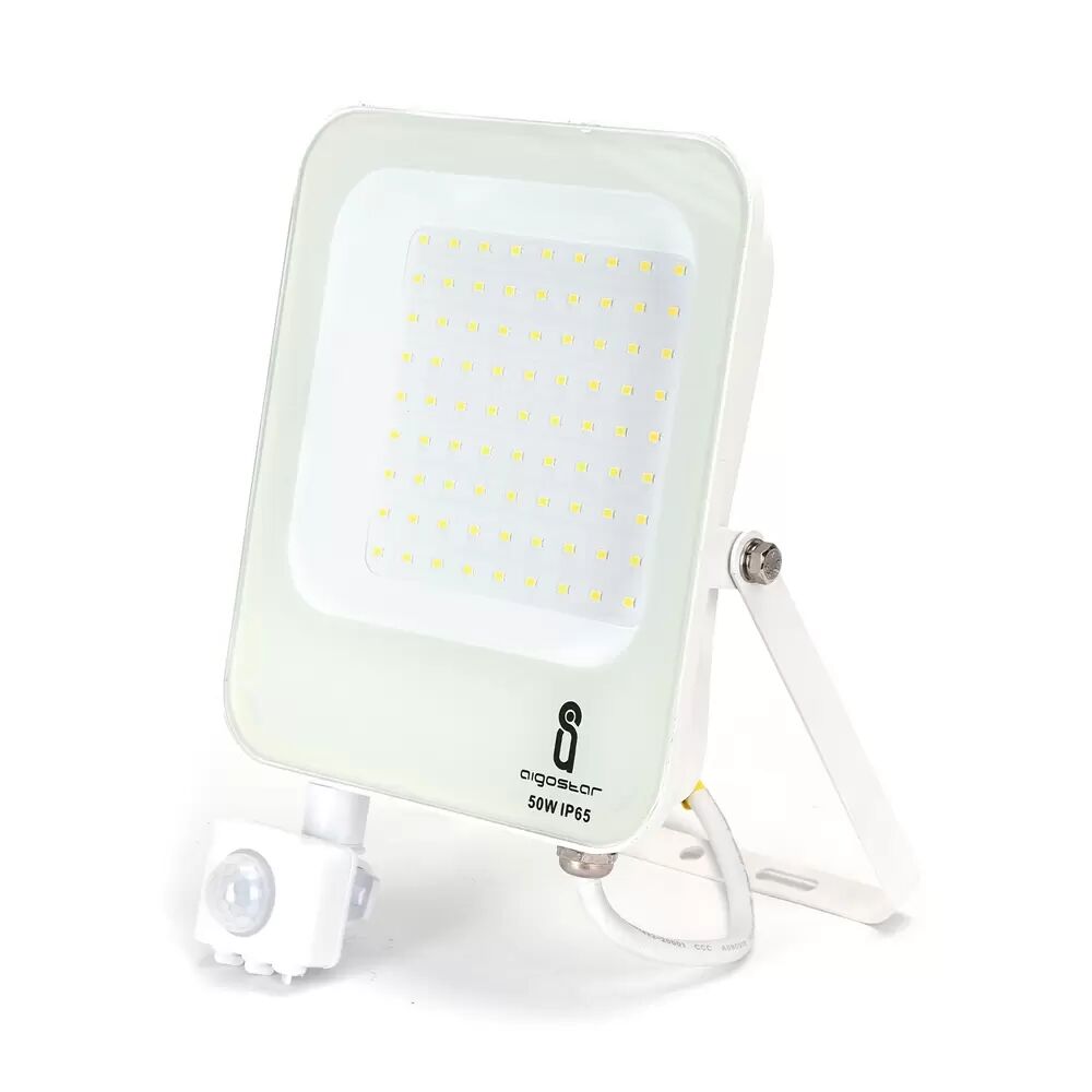 Faro proiettore Led 50W Bianco da esterno IP65 Bianco neutro 4000K con sensore crepuscolare e di movimento Aigostar