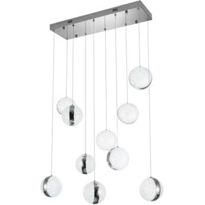 Lampadario Led da soffitto Bubbles Cromato 60W Dimmerabile con temperatura colore regolabile con telecomando M LEDME