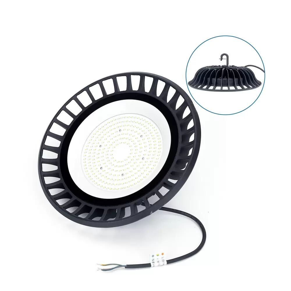 Campana Led industriale UFO Slim 150W Nera IP65 Bianco Freddo 6500K Aigostar