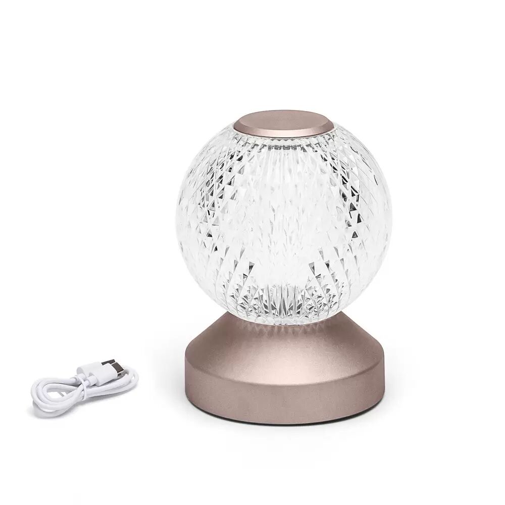 Lampada da tavolo Led touch Sphere Beige 1W a batteria ricaricabile USB Type-C con luce regolabile Aigostar